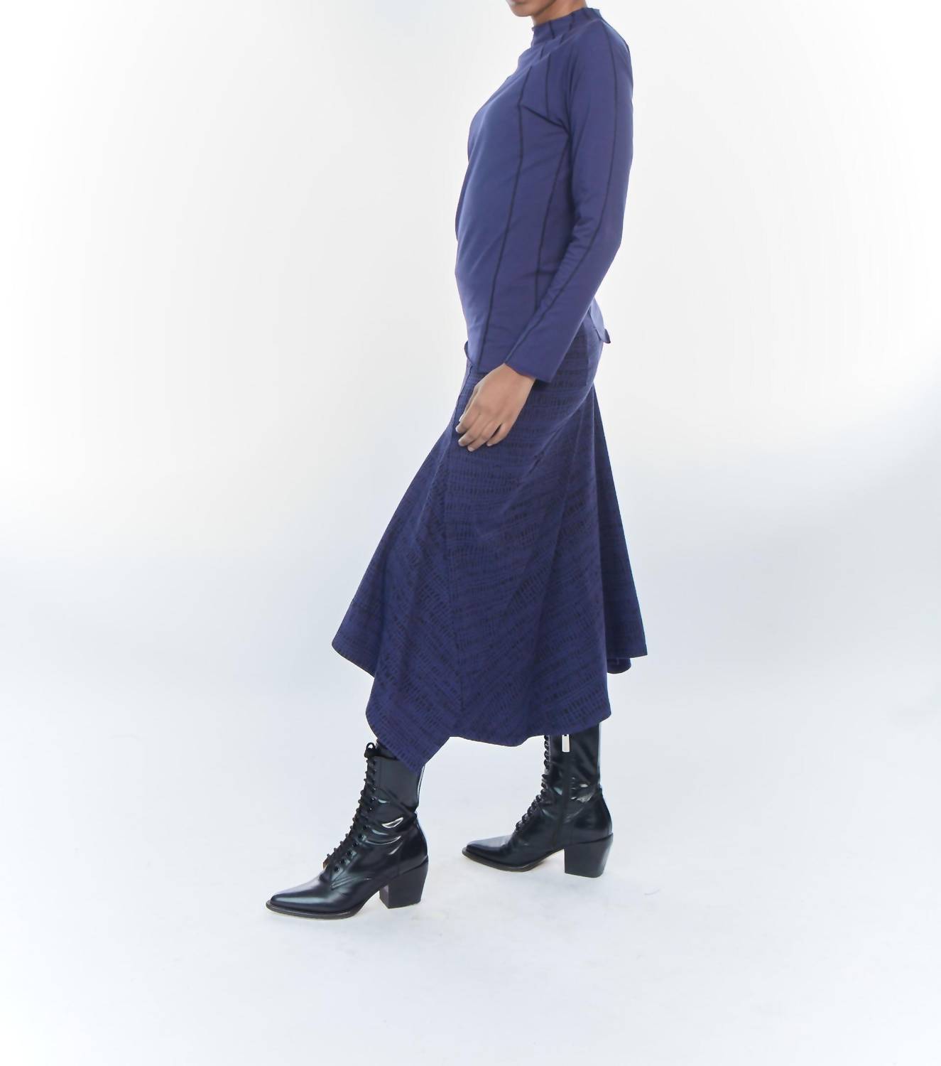 Matthildur - Emilia Contrast Stitching Long Sleeve Top