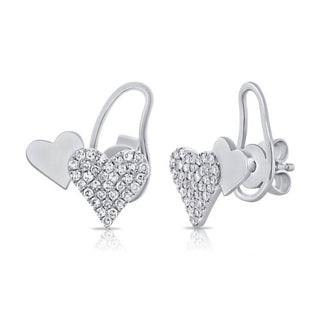 Diana M Jewels - Brincos de diamante de 0,19 ct em formato de coração