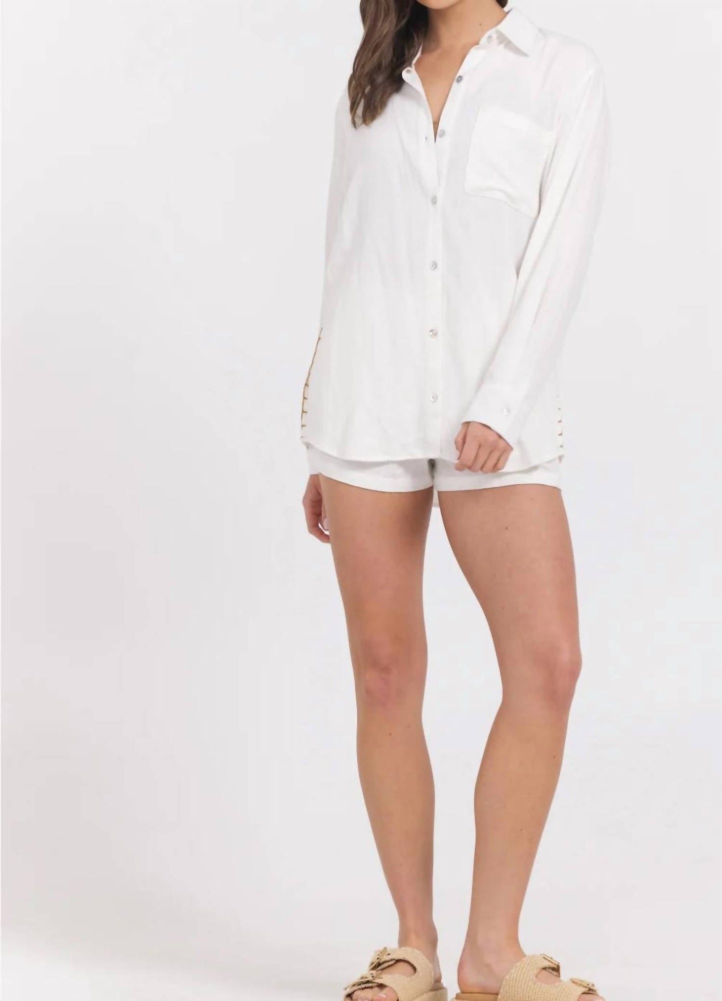 Vintage Havana - Printed Washed Button Down Shirt