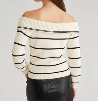 525 America - Sierra Off Shoulder Striped Pullover