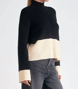 Elan - Amber Color Block Sweater Top