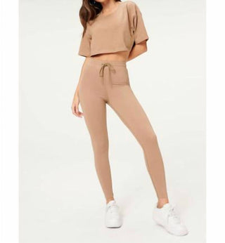 Good American - Leggings de algodão com amarração na cintura