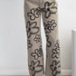 Easel - Flower Print Washed Wide Pants