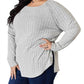 Basic Bae - Chic Ribbed Round Neck Slit Tee