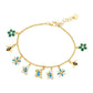 Atlanta Jewelers Supply - Women's Colorful Flower Butterfly Bee Charm Bracelet