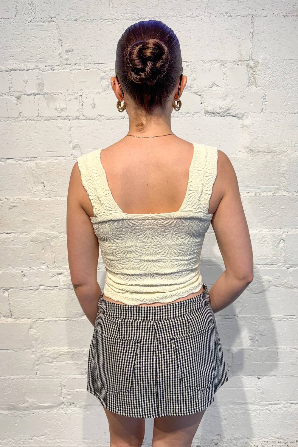 Free People - Georgie Gingham Micro Skort