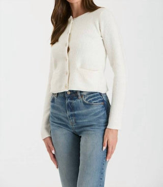 Blu Pepper - Round Neck Gold Button Knit Cardigan