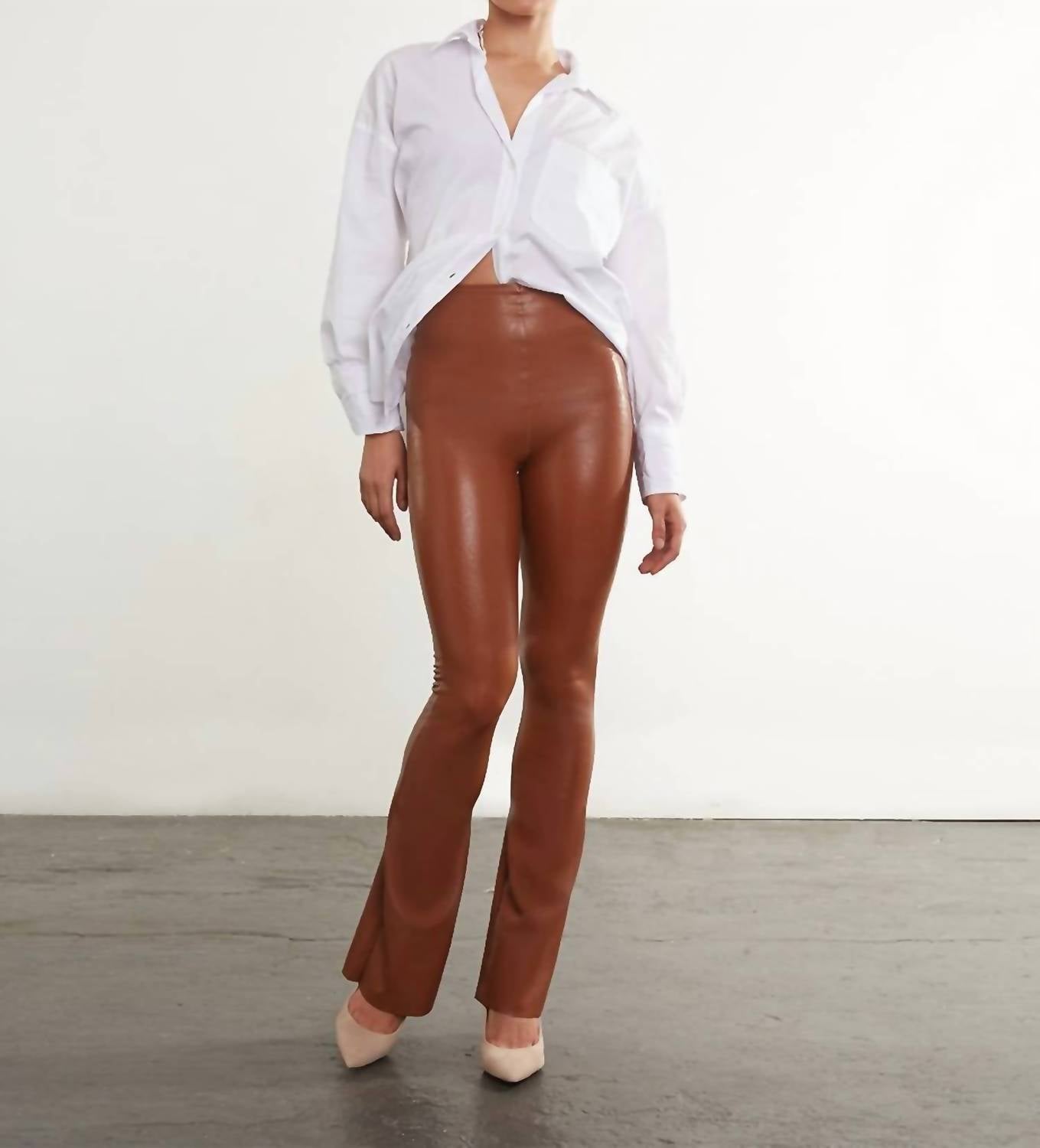 Commando - Faux Leather Flared Leggings
