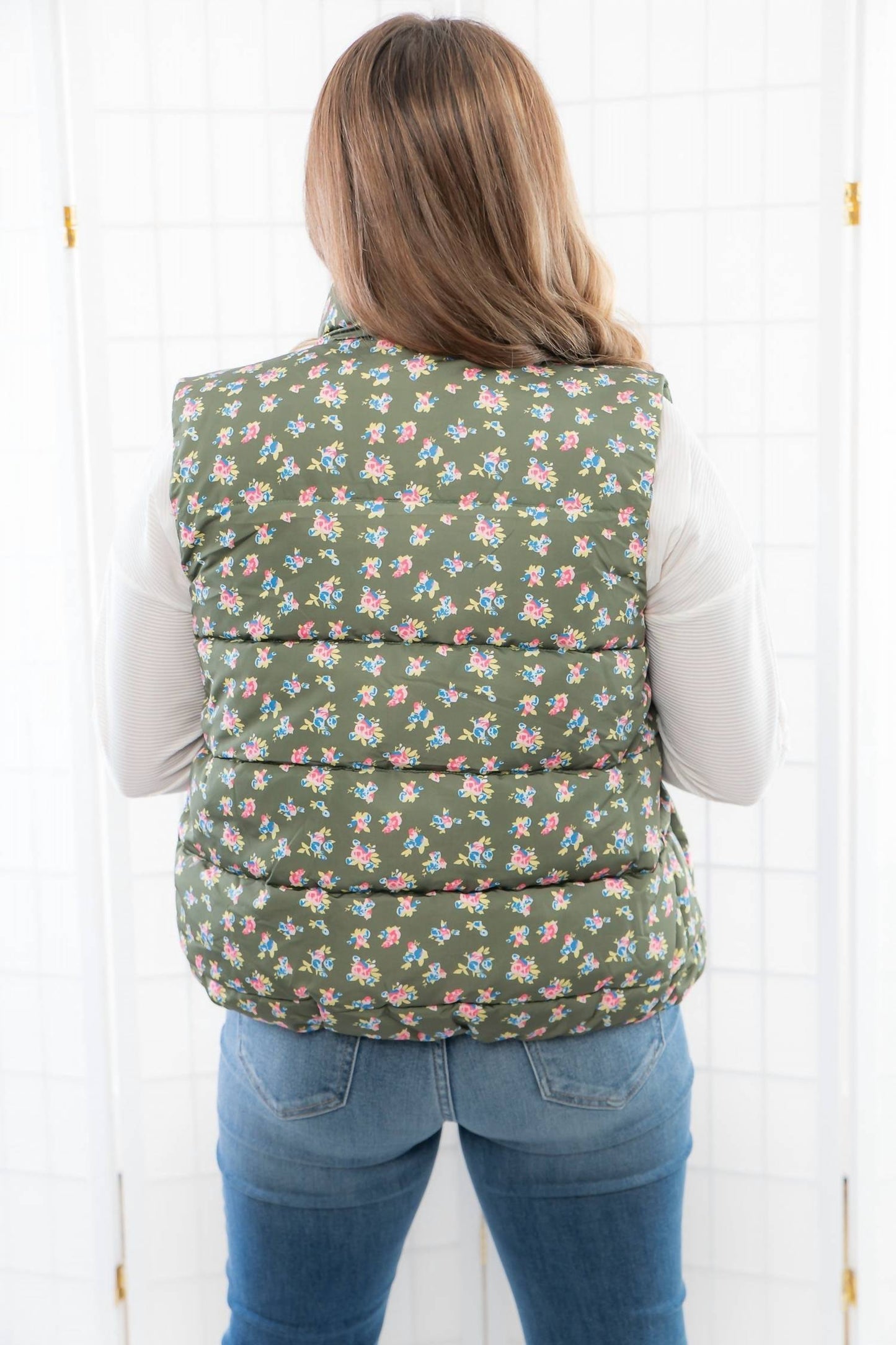 Tcec - Floral Puffer Vest