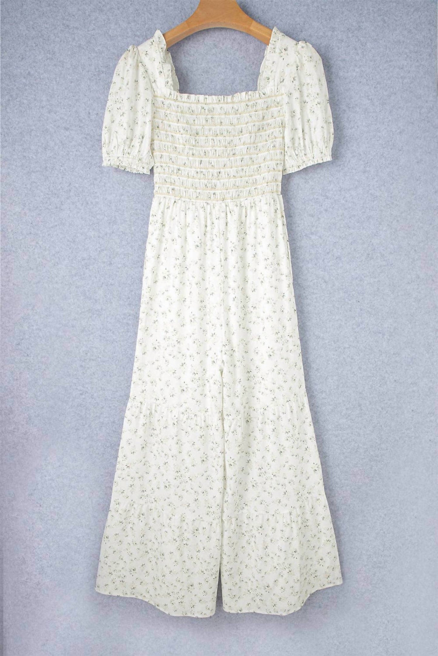 Full Time Purchase - Women's Boho Floral Smocked Jumpsuit