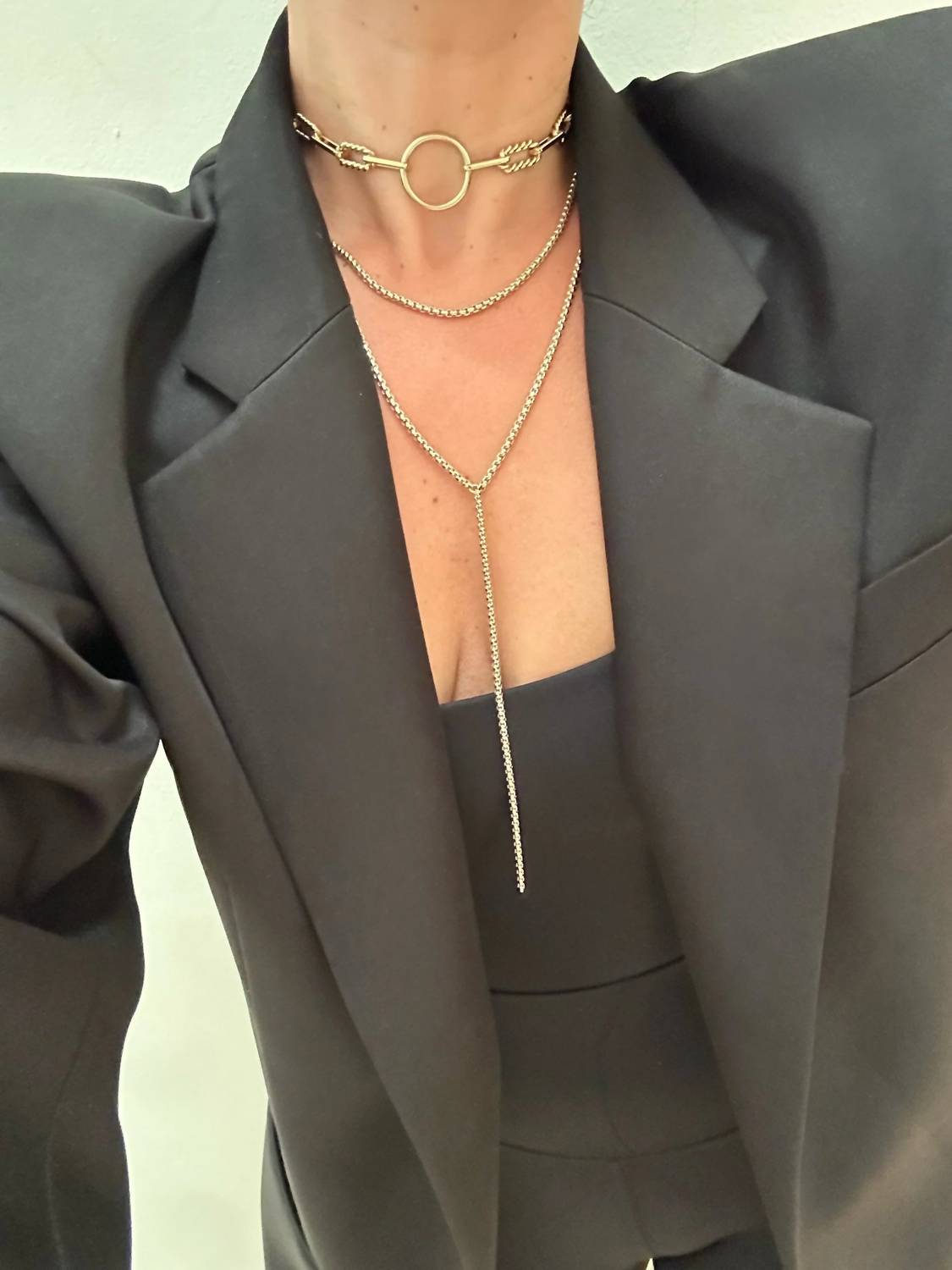 Eklexic - Thin Luciana Box Chain Necklace