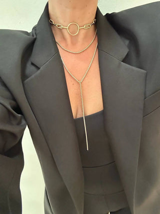 Eklexic - Thin Luciana Box Chain Necklace
