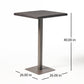 Outdoor Square Rattan Bar Table with Iron Frame - Multi Brown