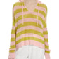 Atm - Cashmere Mesh Stripe Hoodie