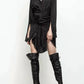 Free People - Pre-loved Jedda Fabric Wedge Over Knee Leather Boot