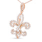 14K Yellow Gold 1.00 Cttw Round Diamond Fleur De Lis 18" Pendant Necklace (H-I Color, SI2-I1 Clarity)