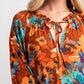 Easel - Fall Floral Print Ruffle Maxi Dress