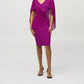 Joseph Ribkoff - Chiffon Overlay V-neck Sheath Dress