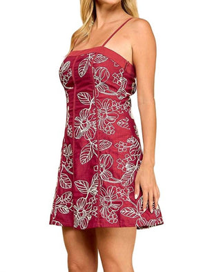 Baby Pink - Embroidered Flowers Mini Dress