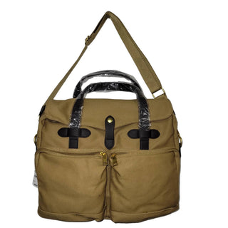Club Room - Bolsa mensageiro de lona com acabamento falso