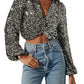 Nix Twist Sequin Crop Top - Black Rainbow