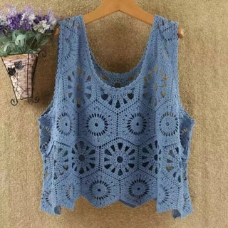 Adora - Women's Crochet Sleeveless Tank Top