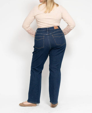Judy Blue - Calça jeans reta com controle de barriga e cintura alta
