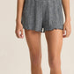 Z Supply - Dawn Smocked Rib Short- Charcoal Heather