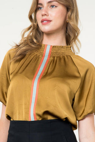 Thml - Stripe Mock Neck Top