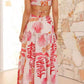 Trendsi - Cutout Printed Sleeveless Midi Cami Dress
