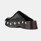 Ganni - WOMEN'S RETRO STUDDED LEATHER CLOG