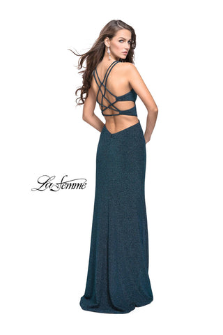 La Femme - Jersey Deep V-Neckline Dress