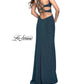 La Femme - Jersey Deep V-Neckline Dress