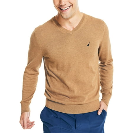 Nautica Men's Navtech Performance V-Neck Sweater - Brown