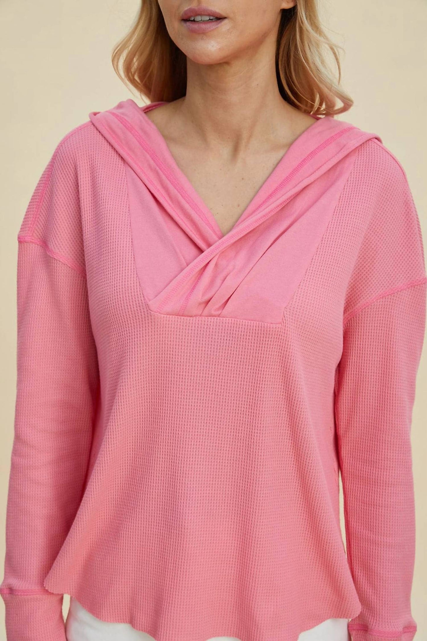 Double Take - Chic High-low Hoodie With Dropped Shoulders