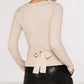 Apricot - Rib Knit Wrap Top Beige