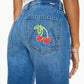 Mother - The Dodger Ankle Loose Wide Leg With Cherries Jeans