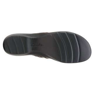 Clarks - Sapatos femininos Hayla Marina Leather Mules Slip On