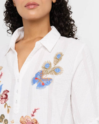 Johnny Was - Florrie Ruffle Sleeve Henley Tunic Top