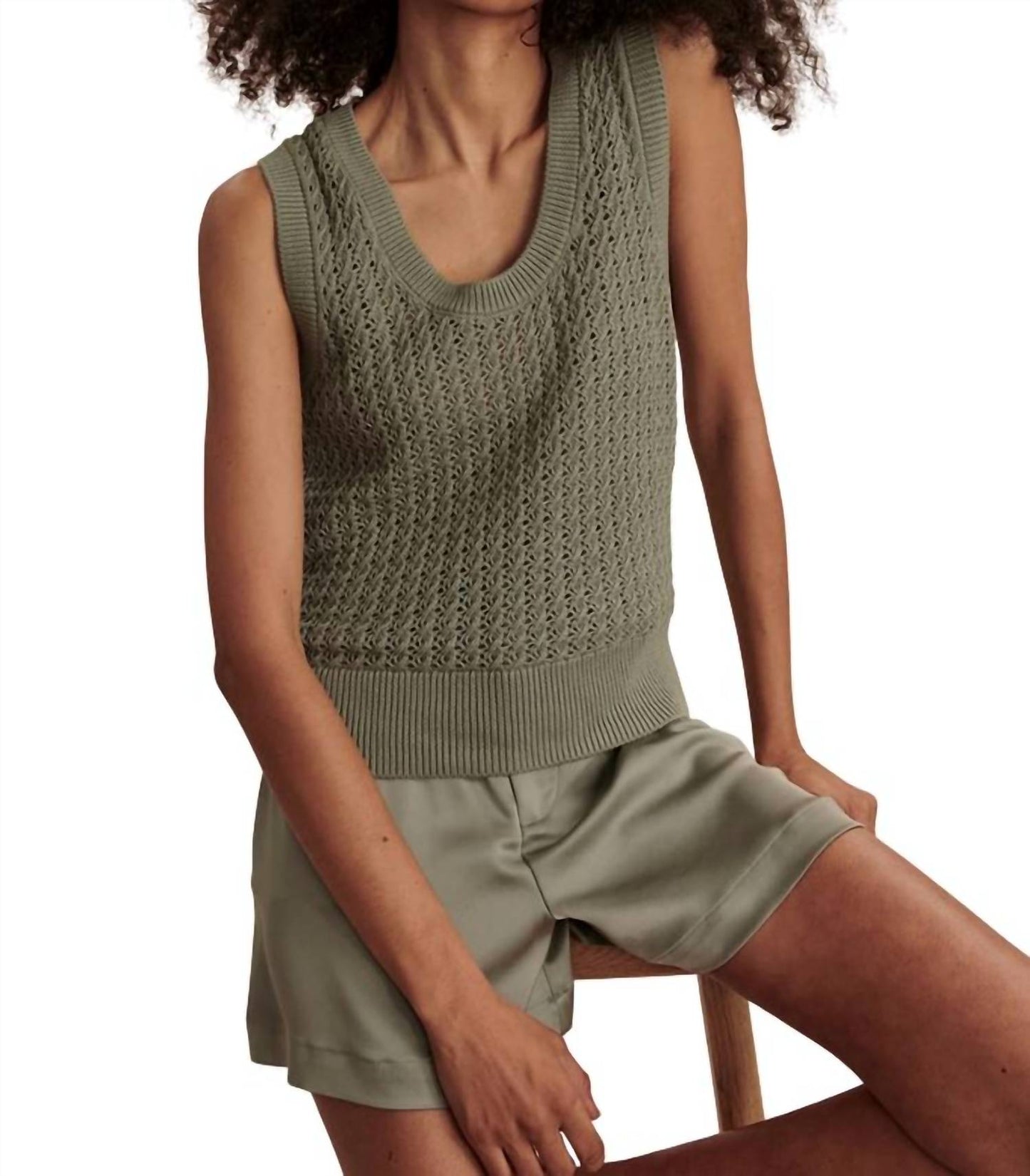 Varley - Ferns Open Knit Tank Top