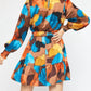 Entro - Printed Long Sleeve Mini Dress