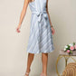 Doe And Rae - Halter Neck Multiple Stripe Midi Dress
