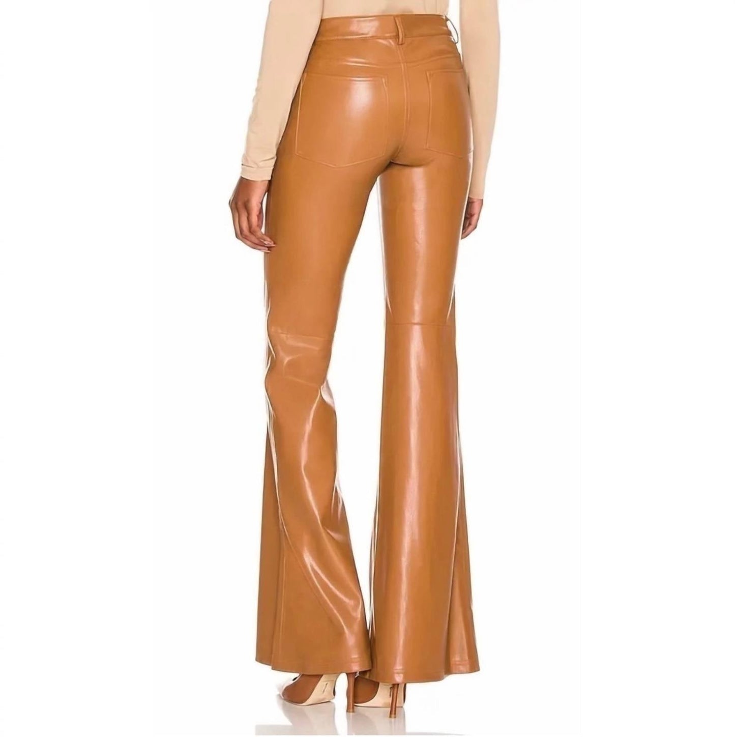 Alice + Olivia - Marshall Vegan Leather Crop Bell Pant