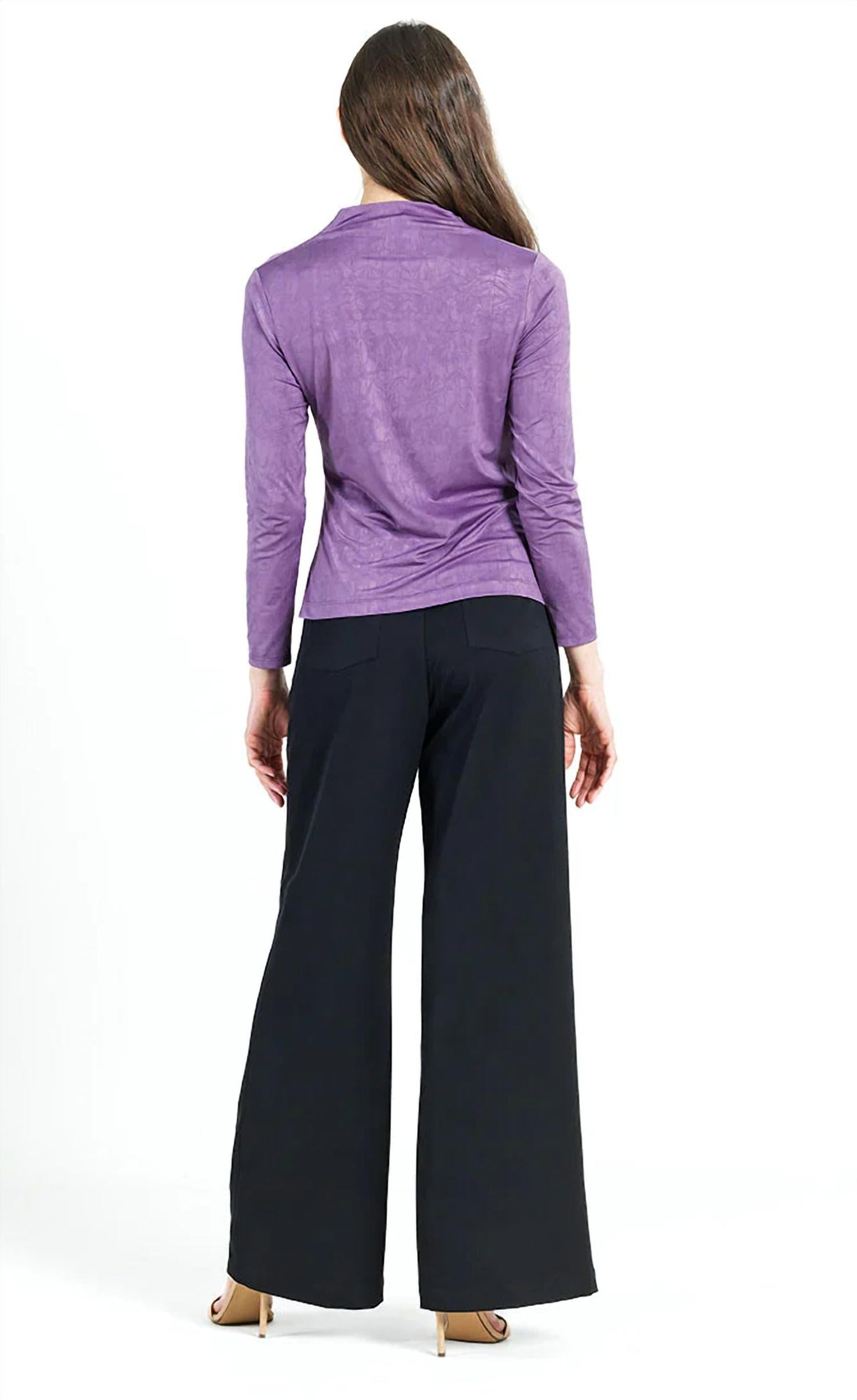 Clara Sunwoo - Drape Neck Crushed Silky Knit Top