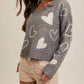Hem & Thread - Heart V-neck Sweater Top