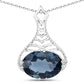 6.65 Carat Genuine London Blue Topaz .925 Sterling Silver Pendant