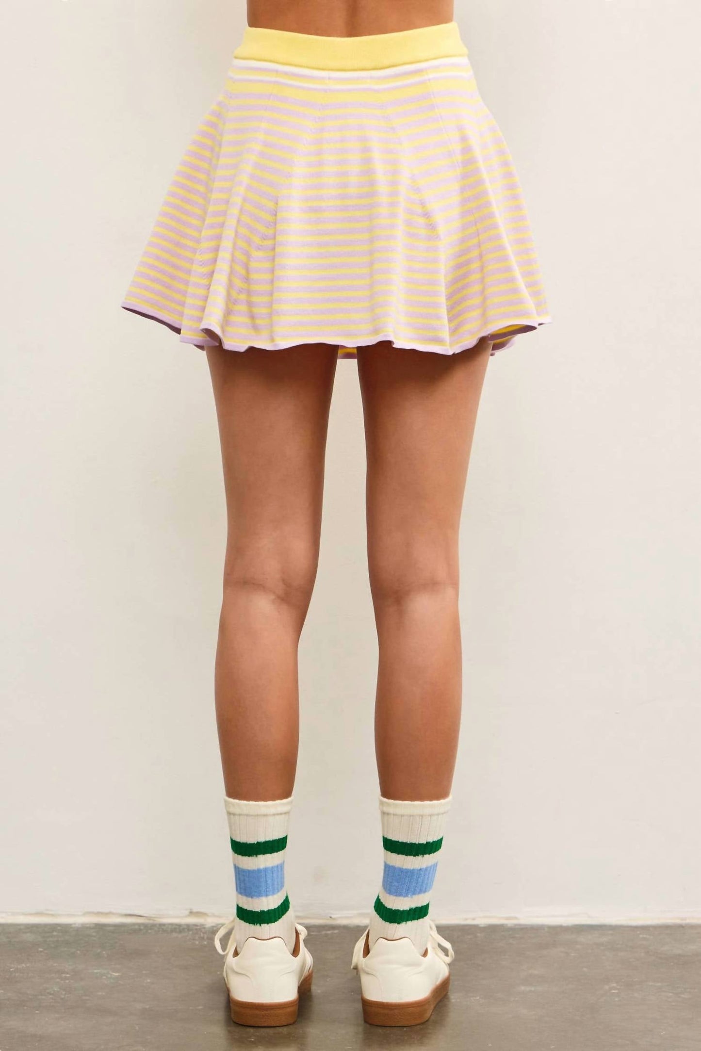 Mustard Seed - Emily Striped Flare Sweater Skort