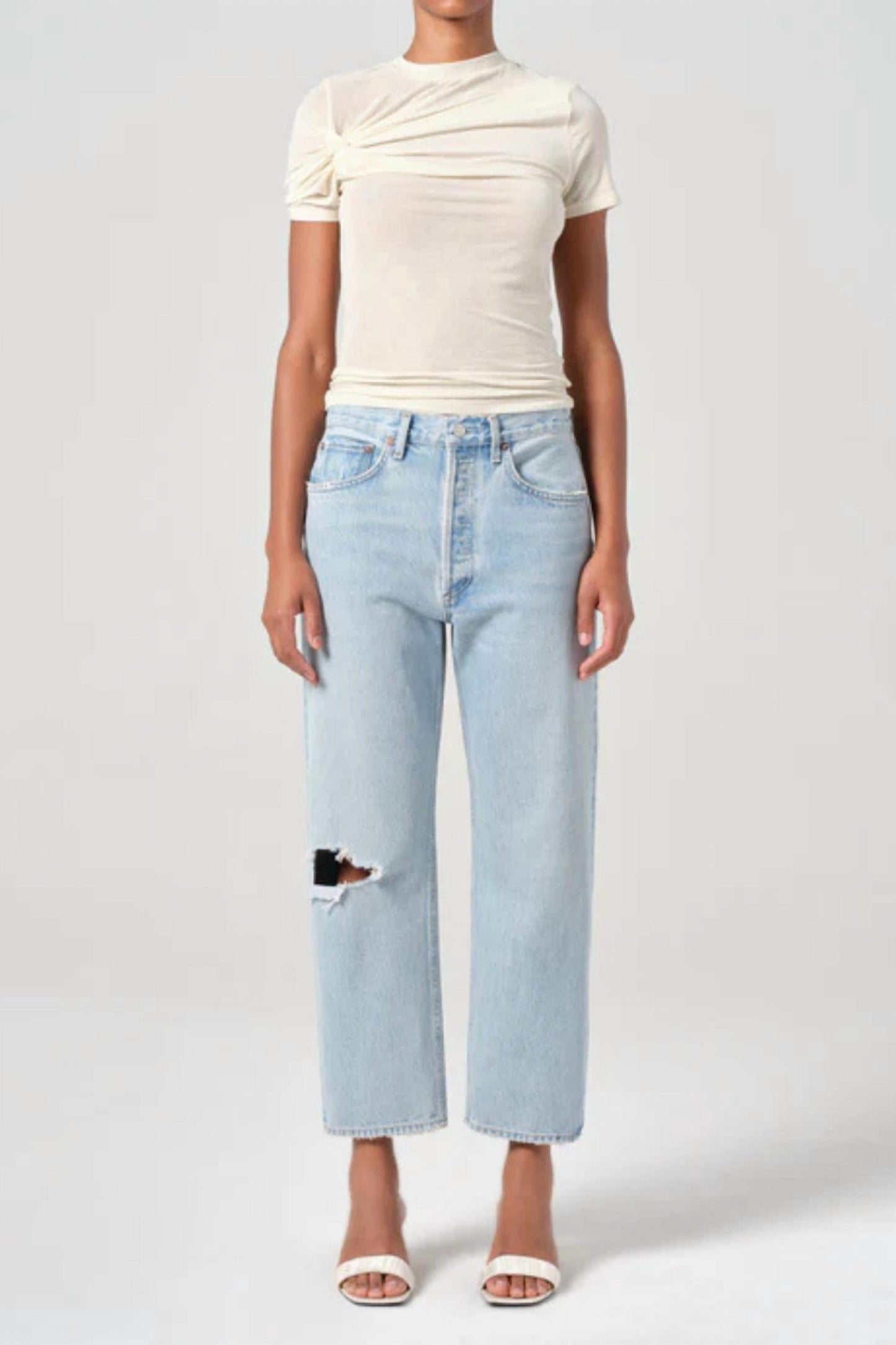 Agolde - 90's Crop Mid Rise Loose Straight Jeans