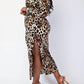 The Curve La - Plus Size Long Sleeve Midi Dress With Side Slit