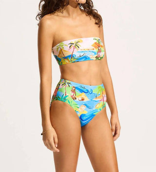 Seafolly - Top de biquíni estilo bandeau do Pacífico Sul